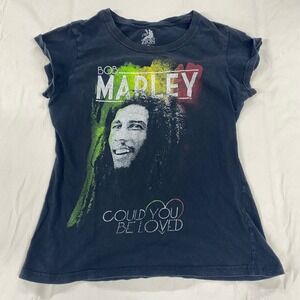 Zion Rootswear Bob Marley Could You Be Loved Graphic Tee Black XL Womens